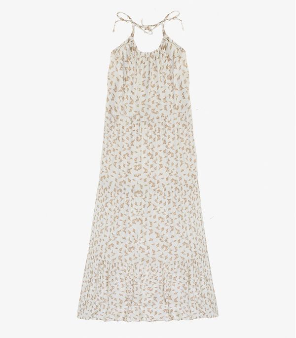Vestido Longo Feminino Estampado Viscolinho Select Branco GG