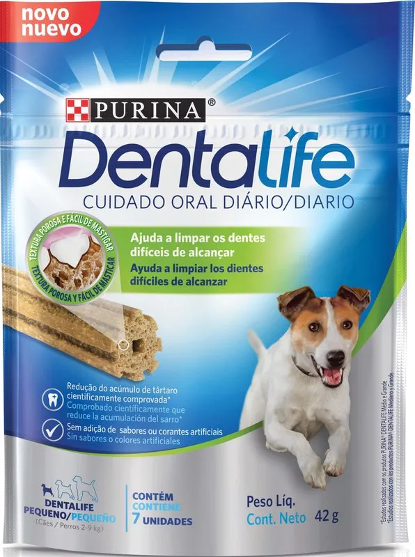 Petiscos Para Cães Dentalife Adultos Pequenos Sabor Frango 42g