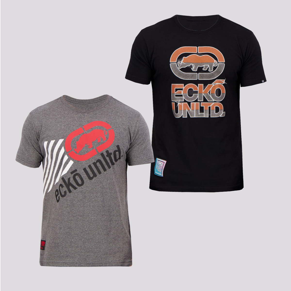 Kit de 2 Camisetas Ecko Basic Grafite e Preta