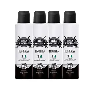 Kit Desodorante Aerossol Très Marchand Invisible 150ml - 4 Unidades