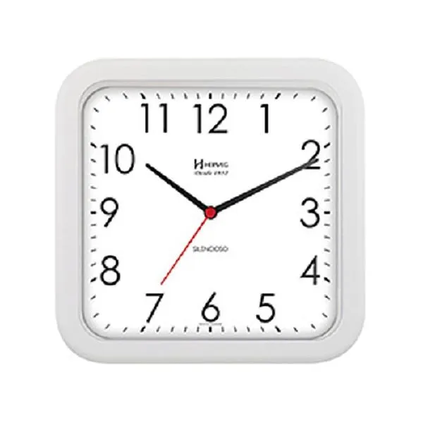 Relógio Parede Quartz Quadrado Silencioso Branco - Herweg