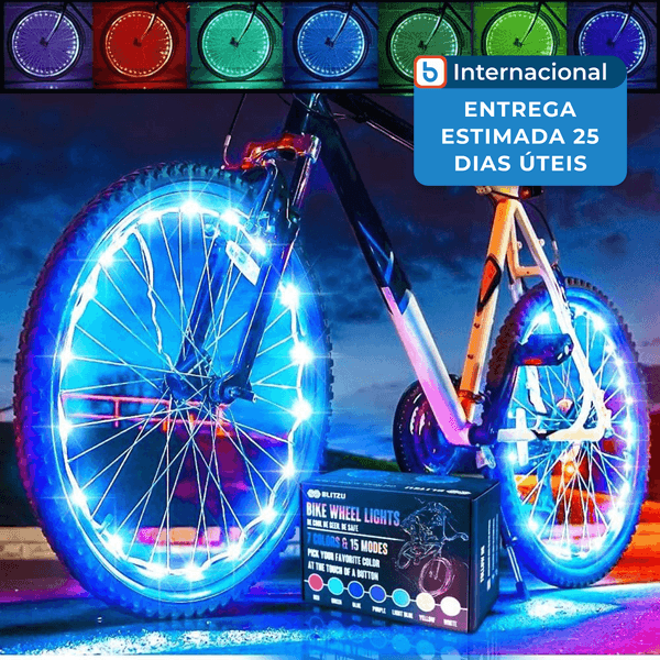 Luz para Roda de Bicicleta Blitzu 2 Peças LED Colorido A-MBI