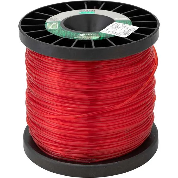 Fio de nylon 2,4 mm x 194 m vermelho perfil redondo 7183 EKILON GRASS