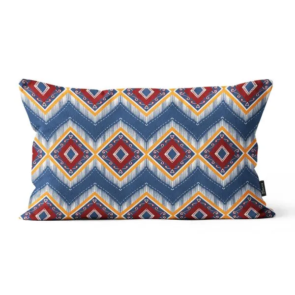 Capa Almofada Rinzeira Winter Pallet 1193342 Veludo Geométrica Fundo Azul 30x50cm 1193342 - Tuti Gottô