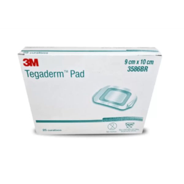 Curativo Transparente Tegaderm PAD 3586BR  9cmX10cm (caixa com 25 unidades) - 3M