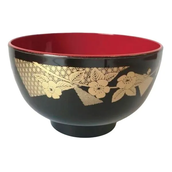 Tigela Japonesa Watts De Plastico Para Sopa 350ml Preto (MP)