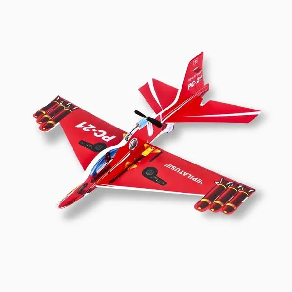Avião Planador Com Motor A Bateria Recarregável Vermelho