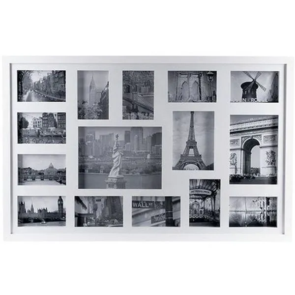 Painel Multifoto Kapos 60095 Bee Collections Para 15 Fotos 83X53X3 Branco