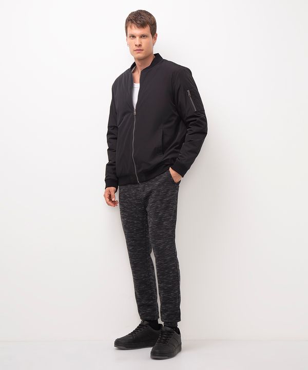 calça jogger de moletom com bolsos cinza G