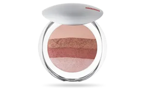 Blush em pó iluminador Pupa Luminys Baked All Over - Stripes Rose