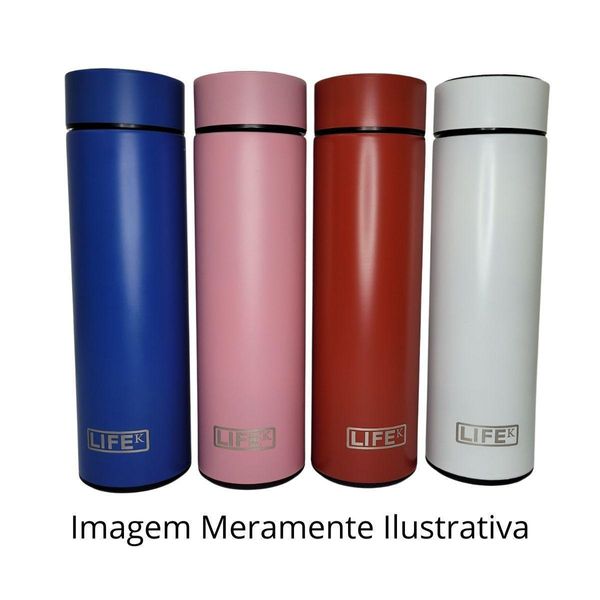 Garrafa Térmica Com Display De Temperatura 480Ml Rosa