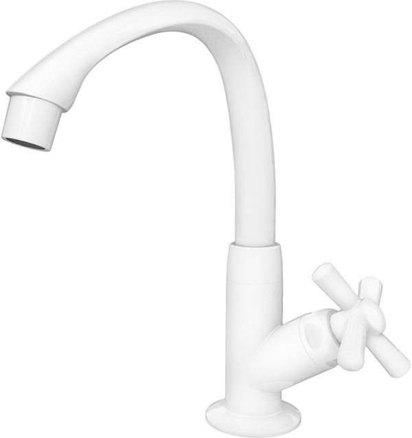 Torneira Pia Banheiro Tigre de Mesa Bica Alta Cross Branca 1/2" 300488