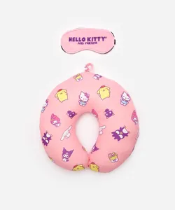 apoio de pescoço com máscara de dormir hello kitty rosa UNICO