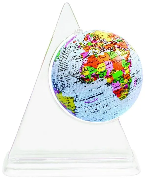 Globo Terrestre Júnior 10cm Millenium Com Régua E Cofre