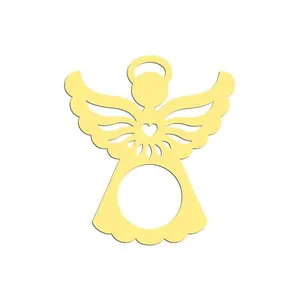 Porta Guardanapo Anjinho Kit Com 4 Peças 7cmx8cm - Cria Arte Laser Amarelo