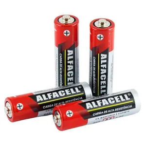 Pilha Pequena AA Zinco 1.5V com 4 Alfacell