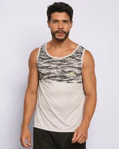Regata Esportiva Masculina Dry Fit Estampa Cinza G