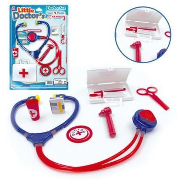 Kit Brinquedo Pequeno Médico infantil Little Doctor - 9 pcs