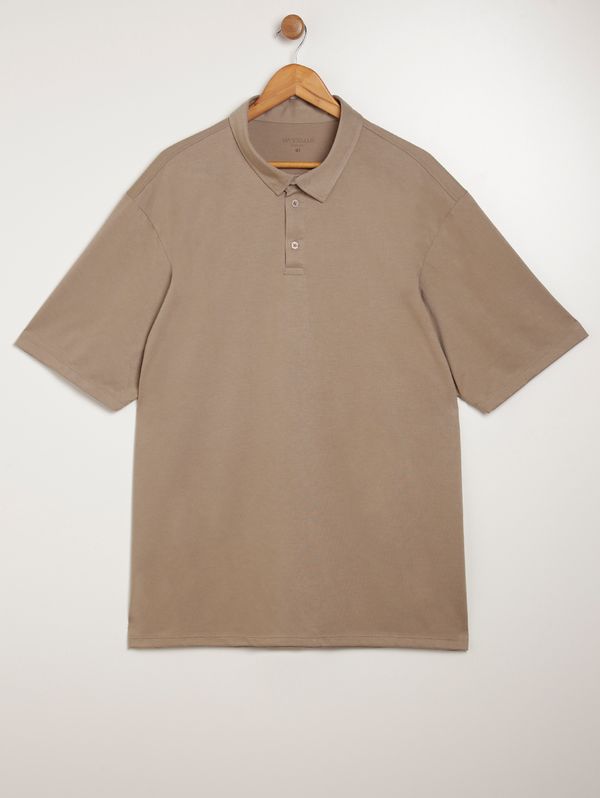 Polo Manga Curta Plus Size Masculina CAQUI G2