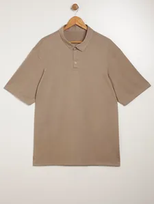 Polo Manga Curta Plus Size Masculina CAQUI G3