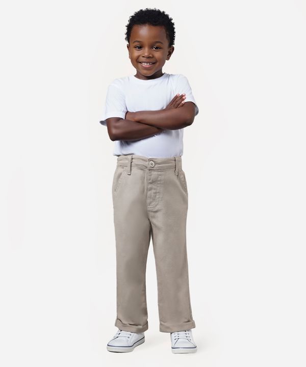 calça de sarja infantil com bolsos cinza 4