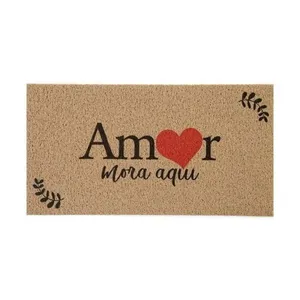 Tapete Capacho Vinil Amor Mora Aqui 75x40 Home Kapazi