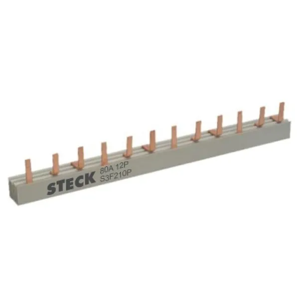 Barramento Trifásico 80a 440v 3x19 - S3f1000b - Steck Barra Trif.80a 440v 3x19 Din Steck S-3f1000b
