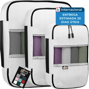Bolsa Organizadora Gorilla Roupa Para Viagem 3 Peças Branco A-MBI