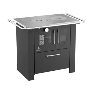 Fogão a Lenha Elevare Industrial Cheff N° 2 Esquerdo Preto com Chapa de Alumínio e Forno Fogão a Lenha Elevare Industrial Cheff N° 2 Esquerdo Preto com Forno