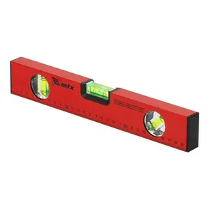 Nível de Alumínio com Régua 3 Bolhas 300mm 12'' 332189 Precisão Profissional Vermelho MTX Nível de Alumínio com Régua 3 Bolhas 300mm 12'' 332189 Vermelho MTX