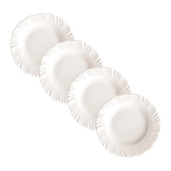 Kit com 4 Pratos Opaline Pétala Fundo 23,5cm - Nadir