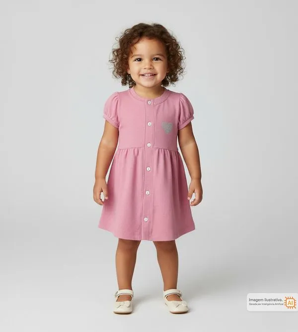 Vestido Coração Rosa Rosa - M