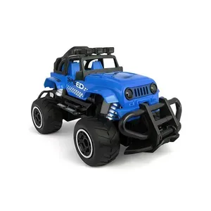 Carrinho de Controle Remoto Infantil Suv Off-Road com Luzes Azul Escala 1:43 Pneus Grandes Draik Carrinho de Controle Remoto Infantil Suv Off-Road com Luzes Azul Plástico Resistente Draik