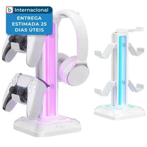 Suporte Para Headphone E Controle KDD RGB Branco A-MBI