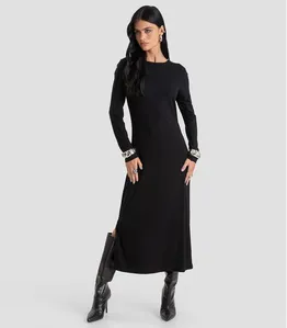 Vestido Midi Canelado Leves Defeitos Dianna Preto PP