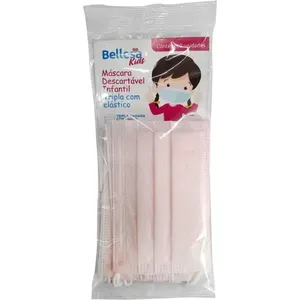 Máscara Descartável Cirúrgica Bellesa Kids Rosa Infantil 10 Unidades