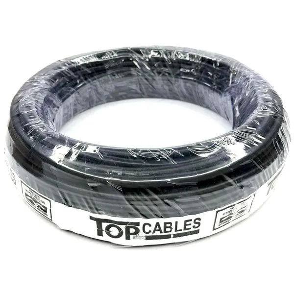 Cabo Elétrico 10mm Preto 25 Metros Top Cables (MP)