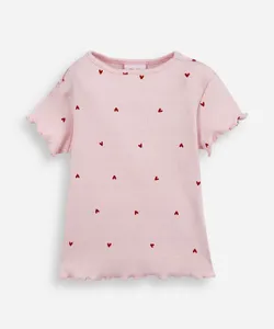 blusa infantil de algodão estampada canelada rosa 2