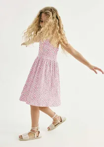 Vestido Infantil Curto Estampado - Rosa 016