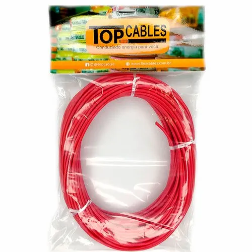 Cabo Elétrico Top Cables 4mm Peça Com 25 Metros Vermelho (MP)