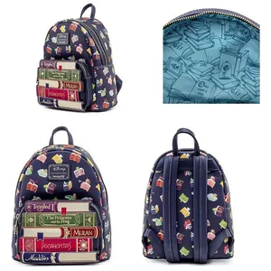 Mochila Escolar Infantil Loungefly Disney Livros Mágicos para Crianças a Partir de 10 Anos, Azul 110v