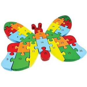 Quebra-Cabeça de Madeira Borboletas 26 Peças Educativo Raciocínio Lógico Toy Mix Quebra-Cabeça de Madeira Borboletas 26 Peças Educativo Toy Mix