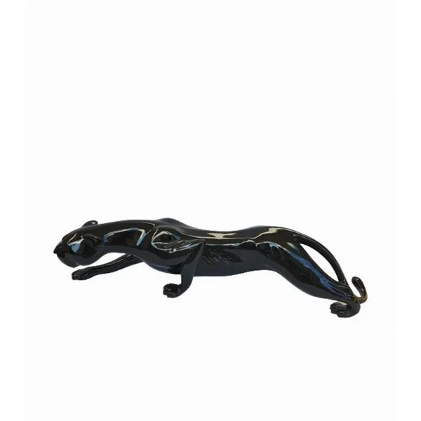 Pantera Negra 140cm Decorar Jardim Arte Fibra Escultura