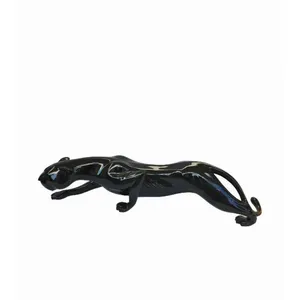 Pantera Negra 140cm Decorar Jardim Arte Fibra Escultura