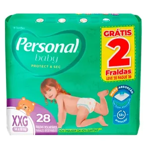 Fralda Personal Soft e Protect Mega XXG 28 Unidades Grátis 2 Tiras