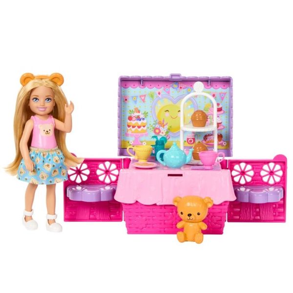 Mini Playset - Barbie - Chelsea - Festa Do Chá - Com Cesta Surpresa - Mattel
