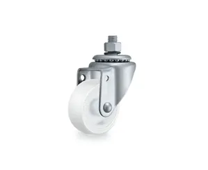 Rodízio giratório leve 2" de nylon branco com rosca GRR 210 NN - ROD-CAR