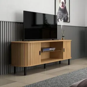 Rack Tv Até 65” Curvo Ripado 2 Portas Ditália R-636 Cor:riviera Riviera