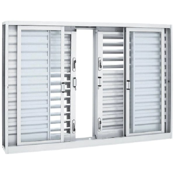 Janela Veneziana Mul 6Fls S/ Grade 120X200X16Cm Branco Pratika