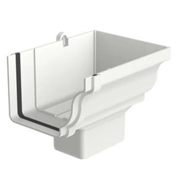 Bocal Direito Retangular Aquapluv Style Branco - 32029884 - Tigre Bocal Calha Retangul Direita Aquapluv Style Branco